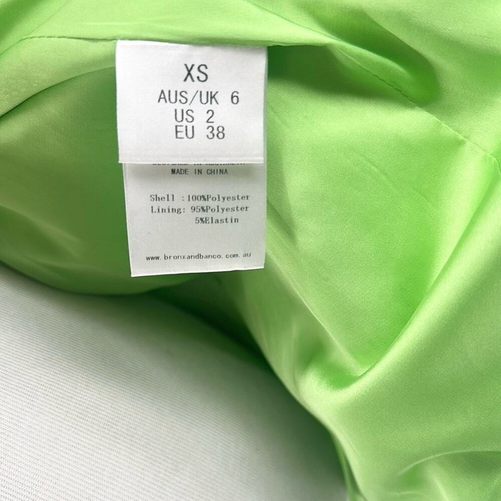 Bronx and Banco Zizi Sequin Embellished Blazer Mini Dress Neon Green Size XS 2 - Picture 15 of 16